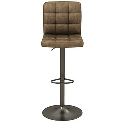 Moloo SQUAR-Tabouret de bar en cuir synthétique Marron-gris bronze (x2) pas cher