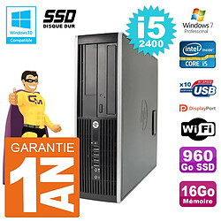 PC HP 6200 SFF Intel i5-2400 RAM 16Go SSD 960Go Graveur DVD Wifi W7 · Occasion 