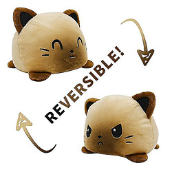 Universal Réversible Animal Plux double facette Doll Doll Show Mood Toy Brown Cat 