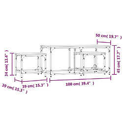 vidaXL Tables basses gigognes 3 pcs chêne marron bois d'ingénierie pas cher