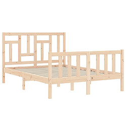 Maison Chic Cadre/structure de lit avec tête de lit pour adulte - Lit Moderne Chambre 120x200 cm bois massif -MN27789 pas cher