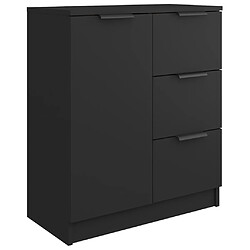 vidaXL Buffet noir 60x30x70 cm bois d'ingénierie