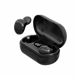 T8 Mini Casque Sans Fil Stéréo Bluetooth 5.0 Tws Sport Écouteurs Puissance Affichage Numérique Écouteur Noir 