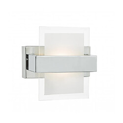 Luminaire Center Applique murale Apt chrome poli et verre à facettes blanc 1 ampoule