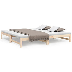 Maison Chic Lit d'appoint 2x(100x200)cm,Lit coulissant Lit de repos Bois de pin massif -GKD21193