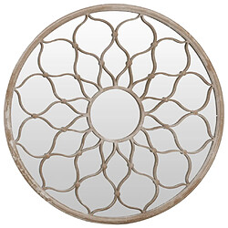 vidaXL Miroir de jardin Sable 40x3 cm Fer Rond utilisation extérieure