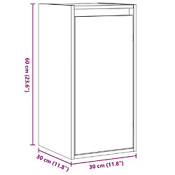 vidaXL Armoire murale Gris 30x30x60 cm Bois de pin massif pas cher