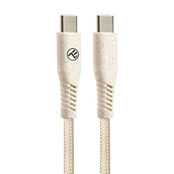 Tellur Green Data Cable Type-C vers Type-C, 3A, PD60W, 1m, nylon, paille de blé, crème