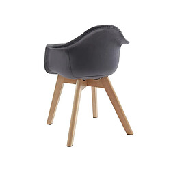 Vente-Unique Lot de 2 chaises enfant avec accoudoirs en velours et hêtre - Anthracite - POUPINETTE pas cher