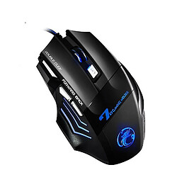 Universal X7 USB WIRED 7 touches 2400dpi souris de jeu optique 7 LED Respiration LED pour PC Black