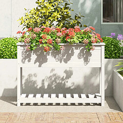 Avis Maison Chic Jardinière,Bac à fleurs - pot de fleur et étagère Blanc 111,5x34,5x81 cm Bois massif de pin -GKD27352