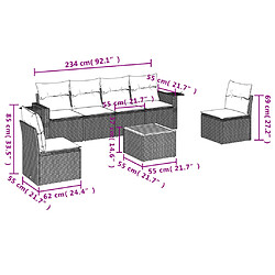 Avis Maison Chic Salon de jardin avec coussins 7 pcs, Ensemble Tables et chaises de jardin, gris résine tressée -GKD743856