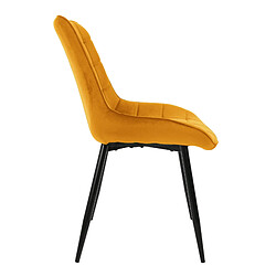 Avis Chaise de salle à manger (lot de 2) Jaune Housse en velours avec pieds en métal, matériel de montage inclus ML-Design