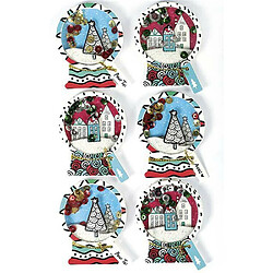 Graines Creatives 6 stickers 3D de Noël - Boules de neige 5 cm 