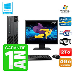 PC Lenovo M91p SFF Intel I3-2120 4Go Disque 2To Graveur Wifi W7 Ecran 27" - Occasion