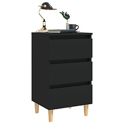 Avis Maison Chic Table de chevet,Table de nuit,Table d'appoint pour salon avec pieds en bois Noir 40x35x69 cm -MN97266