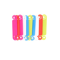 30 Pièces Étiquette de Câble Plastique 5 Couleurs - 6,5 * 1,3 cm