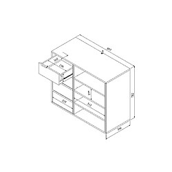 Acheter Vente-Unique Meuble de rangement EMERIC - 4 tiroirs & 4 niches - Coloris Blanc