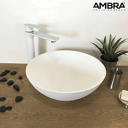 Collection Ambra - Vasque à poser ronde 38 cm en Solid surface - Coppa