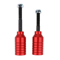 2pcs Scooter Stunt Pegs Set Alloy Scooter Chevilles et Essieux 55mm + 70mm Rouge