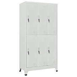 vidaXL Armoire à casier avec 6 compartiments Acier 90x45x180 cm Gris