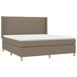 Avis vidaXL Sommier à lattes de lit matelas et LED Taupe 180x200 cm Tissu