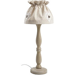 Aubry Gaspard Lampe à poser en bois et coton écru.