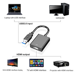 Avis Universal Adaptateur HD 1080p USB 3.0 à HDMI Carte graphique externe Câble convertisseur audio/vidéo Support XP Win7/8 Plaqué or | Câble HDMI