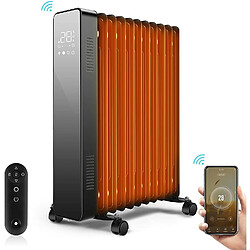 Vendos85 Radiateur à Bain d'huile 2500W avec minuterie 24h, Smart Control et App-Smart Life noir