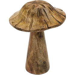 Sil Champignon déco en manguier 18 x 15 cm.