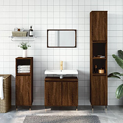 ComfortXL Ensemble De Meubles De Salle De Bain 3 Pièces Chêne Marron 