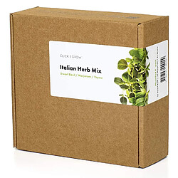 Graines de jardinage pour la maison, mélange italien d'herbes de cuisine, marque Click&Grow. 