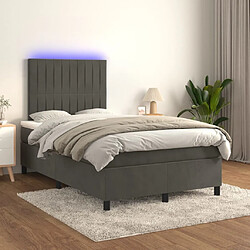 Sommier à lattes LED,Cadre à lattes de lit avec matelas pour Adulte Gris foncé 120x200 cm -MN59060