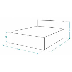 Kids Literie Lit Panama 140x190 + coffre - Sommier inclus Blanc pas cher