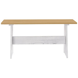 Avis vidaXL Table à manger et banc REINE marron miel blanc bois pin solide