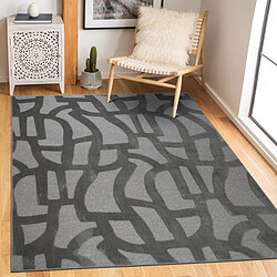 Thedecofactory ECOSSA - Tapis graphique motifs en relief gris 160x230