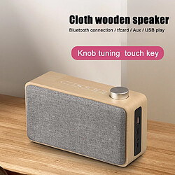 Avis Universal Portable Bluetooth Bluetooth Subwoofer Sans Wirwoofer Stéréo Boîte audio Support Player de musique | Haut-parleurs portables (grain de bois jaune)