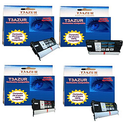 T3Azur 4 Toners Lexmark C534dn / C534n - Compatible 