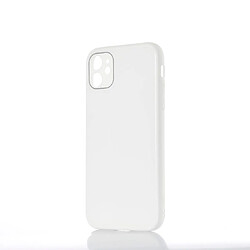 WE Coque de protection GLASS APPLE IPHONE 11 Blanc: Effet vernis contour mat anti-chocs anti-rayures - rigide