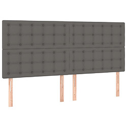 Acheter vidaXL Sommier à lattes de lit avec matelas Gris 160x200 cm Similicuir