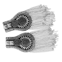 1 paire tassel epaulette épaule bordelle marque broche badges or