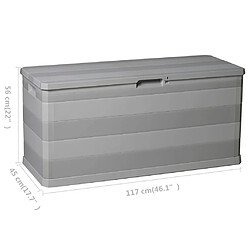 Helloshop26 Coffre boîte meuble de jardin rangement 117 x 45 x 56 cm gris 02_0013079