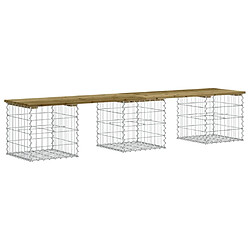 Maison Chic Banc de jardin | Banquette de jardin | Chaise Relax design gabion 203x44x42 cm bois de pin imprégné -MN65592 pas cher