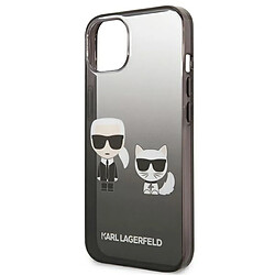 Karl Lagerfeld Gradient Ikonik Karl & Choupette - Coque pour iPhone 13 mini (Noir) pas cher