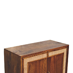 Artisan Furniture Cabinet en bois massif noyer avec 3 tiroirs, rangement salon pas cher