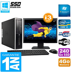 PC HP Compaq Pro 6300 SFF I3-3220 4Go 240Go SSD Graveur DVD Wifi W7 Ecran 17" · Occasion 