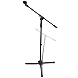 vidaXL Pied de microphone réglable en hauteur et pliable