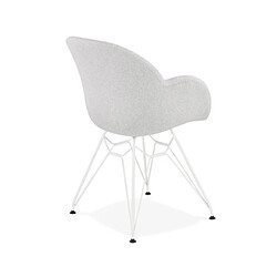 Acheter Mes Lot de 2 chaises tissu gris clair piètement en métal blanc - UMILA