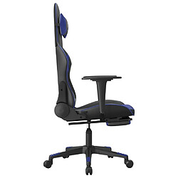 Acheter Maison Chic Chaise de jeu, Chaise gaming avec repose-pied, Fauteuil gamer,Chaise de Bureau Noir et bleu Similicuir -GKD99271