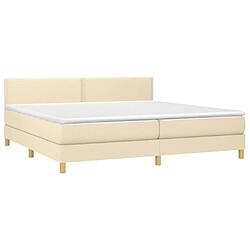 Avis vidaXL Sommier à lattes de lit et matelas et LED Crème 200x200cm Tissu